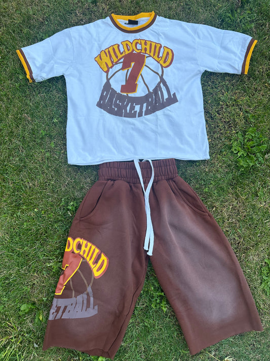 “7” Basketball Tshirts + 3/4 SHORTS sets